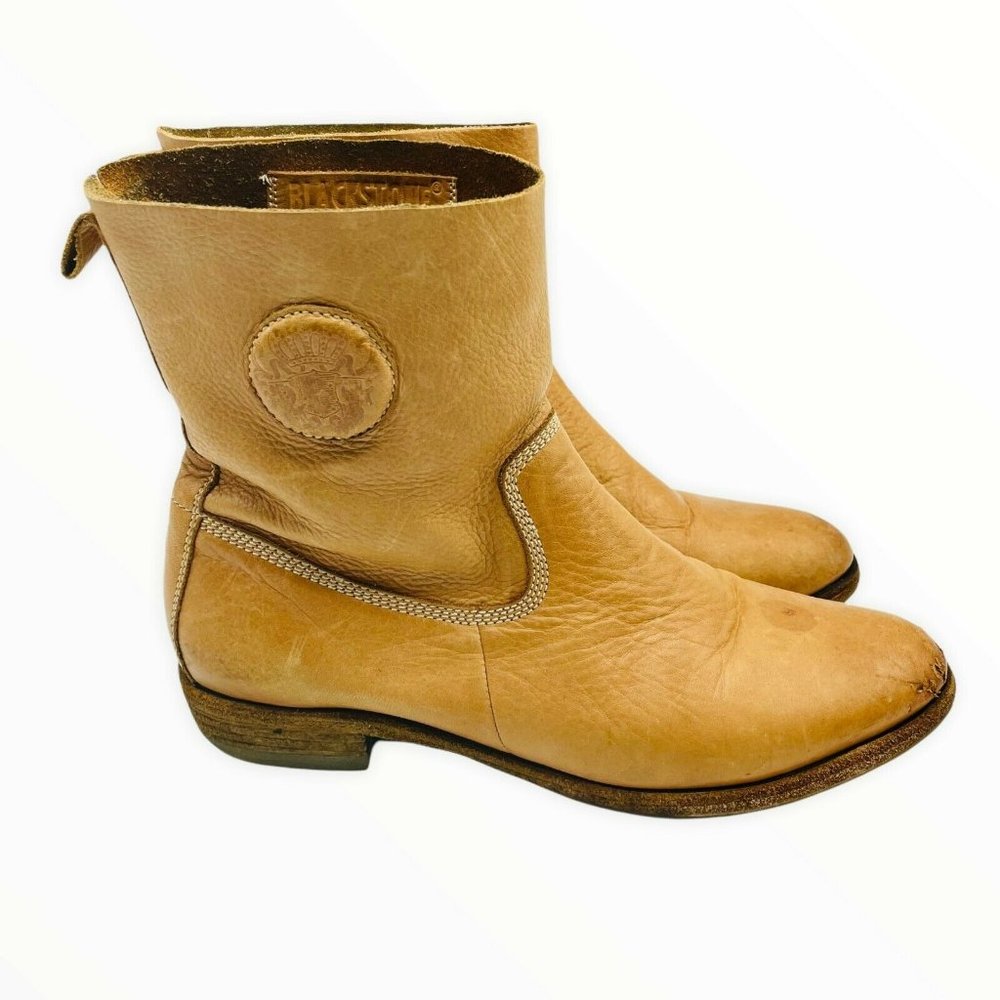 Blackstone Leather Ankle Boots Shoes Hl58 Rusty Brown Size 38 US 8 Women Pull On - Picture 5 of 7